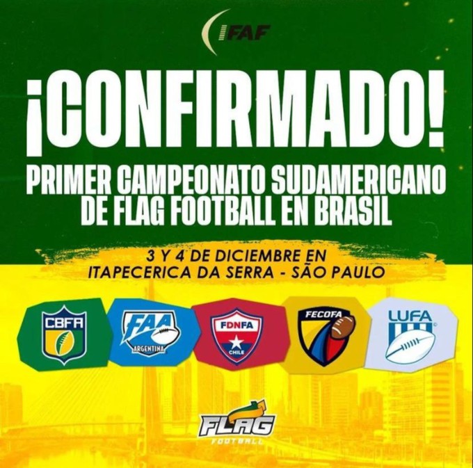 Sudamérica tendrá su primer torneo de Flag Football