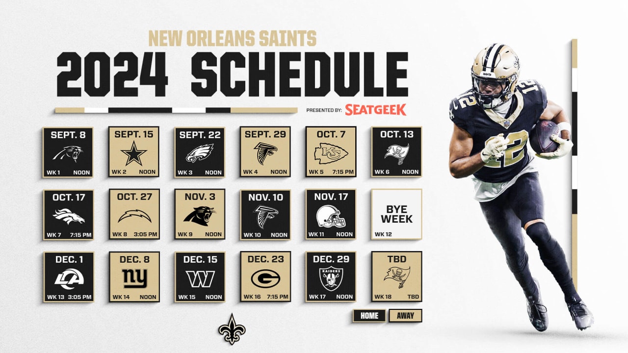 ¿Quiénes serán los rivales de New Orleans Saints en la temporada 2024 de la NFL?