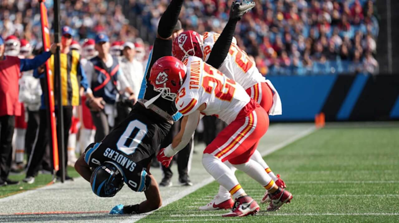 Escalofriante lesion de Ja'Tavion Sanders en el partido entre Carolina Panthers vs Kansas City Chiefs